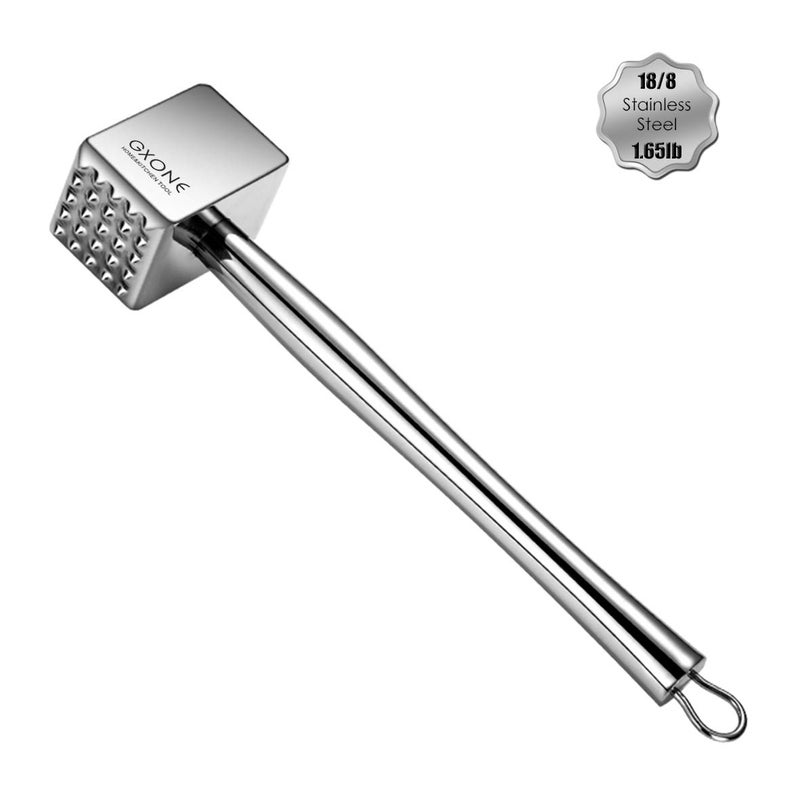 GXONE Meat Tenderizer,304 Stainless Steel Heavy Sturdy Meat Mallet/Pounder/Hammer Tool(1.65lb) - Image 1